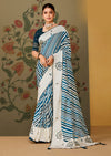KcPc Traditional Leheriya Velvet Tusser Silk Saree with Designer Stone Work STR