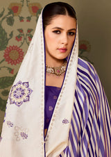 KcPc Velvet Tusser Silk Designer Saree with Leheriya Style Stone Work STR