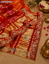 KcPc Pure Gaji Silk Bandhani Ghatchola Dupattawith Zardozi Work MOR
