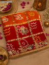 KcPc Pure Gaji Silk Bandhani Ghatchola Dupattawith Zardozi Work MOR