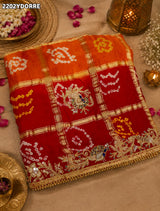 KcPc Pure Gaji Silk Bandhani Ghatchola Dupattawith Zardozi Work MOR