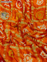 KcPc Pure Gaji Silk Bandhani Ghatchola Dupattawith Zardozi Work MOR