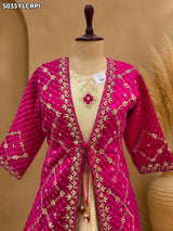 KcPc Chinon Silk Ready-to-Wear Lehenga with Gota Patti Work