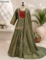KcPc HO Silk Ready-to-Wear Lehenga with Zardosi Work