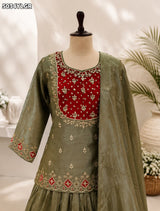KcPc HO Silk Ready-to-Wear Lehenga with Zardosi Work