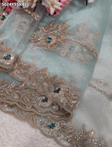 KcPc Designer Tissue Silk Saree with Elegant Embroidery Work AJD