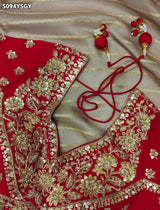 KcPc Designer Tissue Silk Saree with Heavy Embroidery WorkHSE