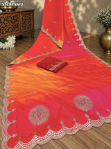 KcPc Soft HO Silk Designer Saree with Gotapatti Work for Festive Wear