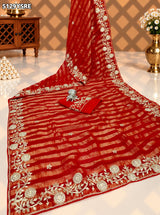 KcPc Traditional Ho Creap Silk Saree with Embroidery Work for Festive Wear