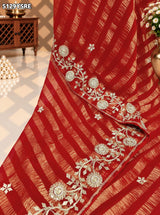 KcPc Traditional Ho Creap Silk Saree with Embroidery Work for Festive Wear