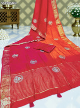 KcPc Pure Russian Silk Banarasi Saree with Embroidery Work for Festive Wear