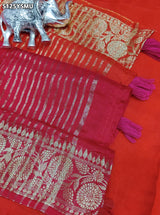KcPc Pure Russian Silk Banarasi Saree with Embroidery Work for Festive Wear