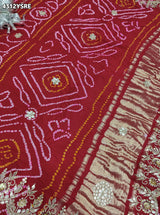 KcPc Gaji Silk Bandhani Style Gotapatti Work Festive Wear Saree