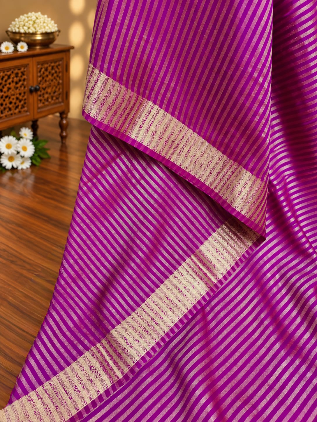 KcPc New Tissue Silk Banarasi Style With Zari weaving Saree KB