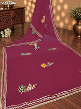 KcPc Georgette Traditional Style Saree with Gotapatti Work for Festive Wear