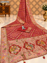 KcPc Georgette Meenakari Style Saree with Zari Weaving for Festive Wear
