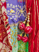 KcPc Crepe Silk Bandhani Lehenga with Traditional Gotapatti Work