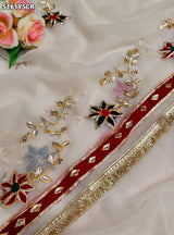 KcPc Traditional Georgette Saree with Beautiful Gotapatti Work for Festive Occasions