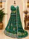 KcPc Traditional Gaji Silk Bandhani Lehenga with Elegant Gota Patti Work