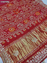 KcPc Gaji Silk Bandhani Saree with Traditional Gotapatti Work