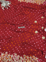 KcPc Gaji Silk Bandhani Saree with Traditional Gotapatti Work
