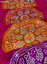 KcPc Gaji Silk Bandhani Saree with Traditional Gotapatti Work