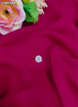 KcPc Designer Georgette Bandhani Saree with White Cutdana Beads Work