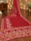 KcPc Georgette Bandhani Saree with Cutdana White Beads Work