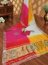 KcPc HO Silk Designer Saree with Traditional Gotapatti Work