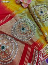 KcPc HO Silk Designer Saree with Traditional Gotapatti Work