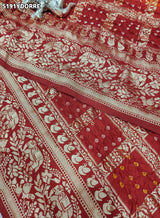 KcPc Designer Art Silk Bandhani Dupatta with Zari Weaving