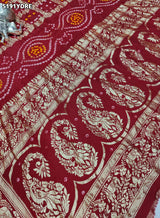 KcPc Art Silk Bandhani Dupatta Featuring Elegant Zari Weaving