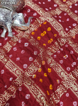KcPc Art Silk Bandhani Dupatta Featuring Elegant Zari Weaving