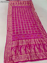 KcPc Art Silk Bandhani Style Dupatta with Zari Weaving