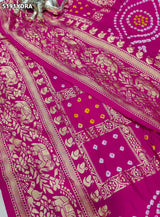 KcPc Art Silk Bandhani Style Dupatta with Zari Weaving