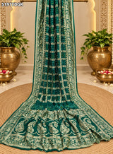 KcPc Art Silk Bandhani Dupatta with Traditional Zari Weaving