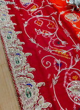 KcPc Ojariya Pila Chunri with Traditional Zardosi Work for Festive Wear