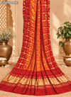 KcPc Traditional Bandhani Style Semi Gaji Silk Dupatta