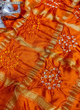 KcPc Traditional Bandhani Style Semi Gaji Silk Dupatta