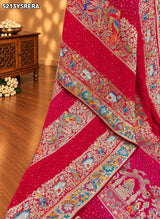 KcPc Traditional Kalamkari Artistry on Luxurious Georgette Saree