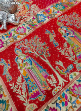KcPc Traditional Kalamkari Artistry on Luxurious Georgette Saree