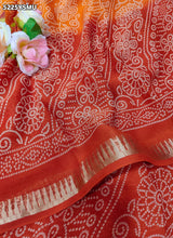 KcPc Georgette Bandhani Saree with Zari Border for Festive Wear