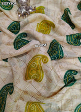 KcPc Kota Doria Printed Saree with Zari Weaving for Festive WearSWA