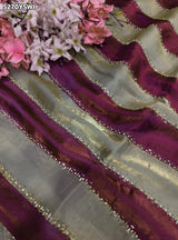 KcPc Tissue Silk Designer Office Wear Saree with Diamond Work and Blouse