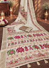 KcPc Banarasi Silk Kalamkari Style Saree with Traditional Zari Weaving for Festive Wear SON