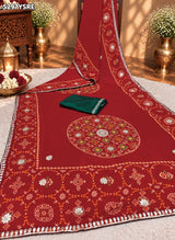KcPc Georgette Patola Style Saree with Traditional Gotapatti Work for Festive WearPDM