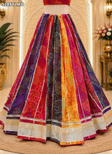 KcPc Khaddi Georgette Leheriya Style Traditional Saree for Festive Wear