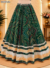 KcPc Designer Georgette Bandhani Lehenga with Beautiful Traditional Gota Work