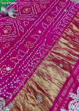 KcPc Semi Gaji Silk Bandhani Gotapatti Traditional Festive Saree with BlouseRGC