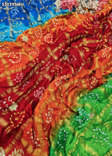 KcPc Semi Gaji Silk Bandhani Gotapatti Traditional Festive Saree with BlouseRGC